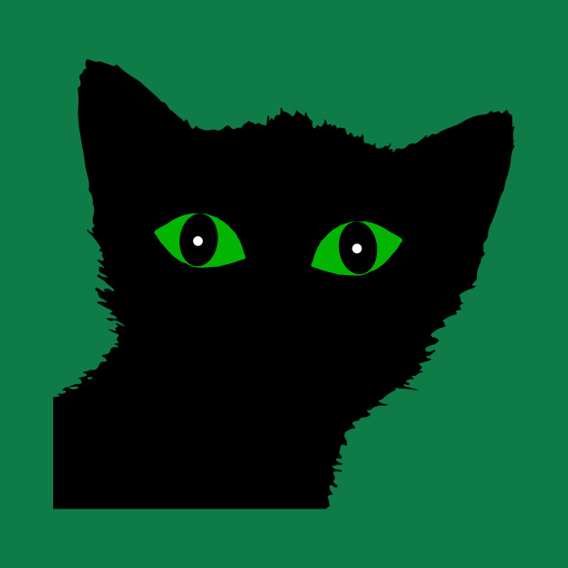 Black Cat With Green Eyes Black Cat T Shirt Teepublic
