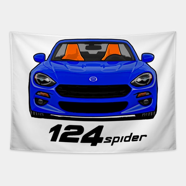 Fiat 124 Spider - Blue Tapestry by Woreth