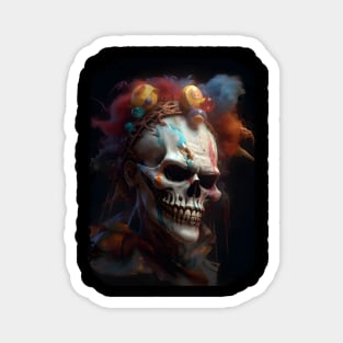 Spooky Evil Clown Skull Magnet