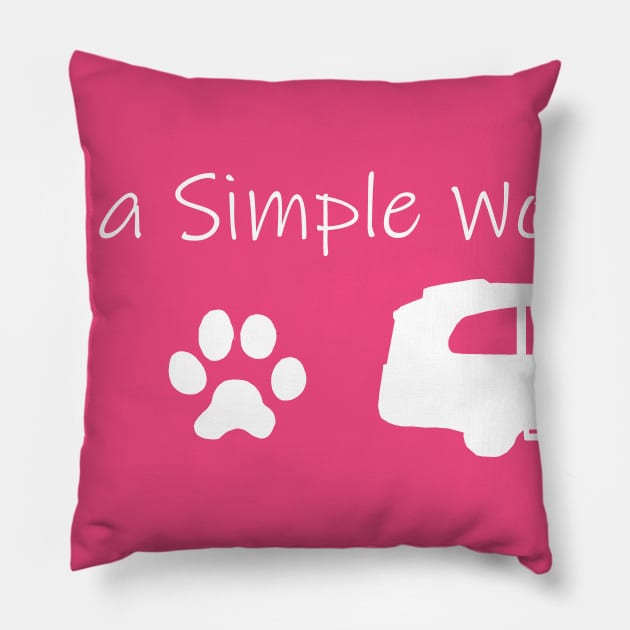 Airstream Basecamp "I'm a Simple Woman" - Wine, Cats & Basecamp T-Shirt (White Imprint) T-Shirt Pillow by dinarippercreations