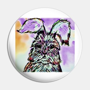 Fluffy Pastel English Angora Bunny Rabbit Pin