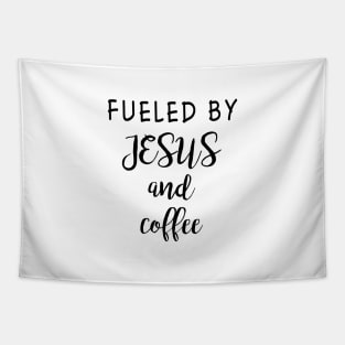 Fueled by jesus and coffee Tapestry