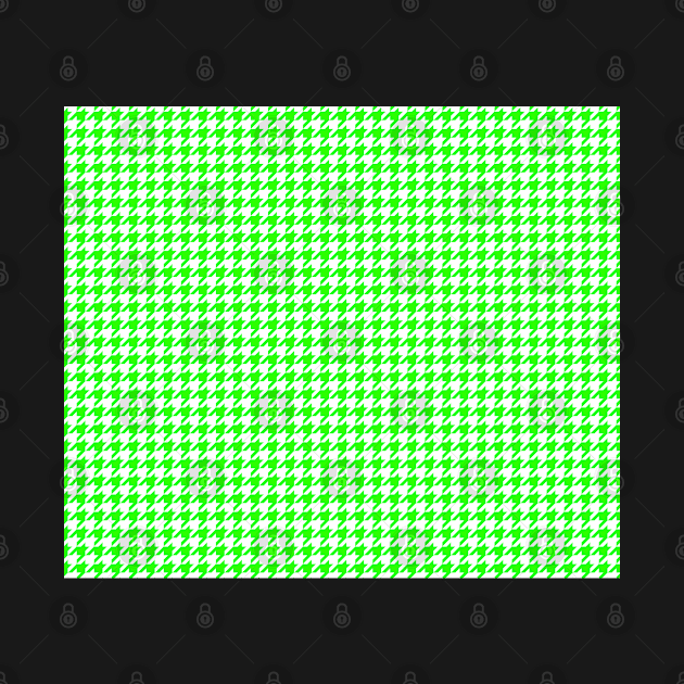 White and Green Houndstooth by CraftyCatz