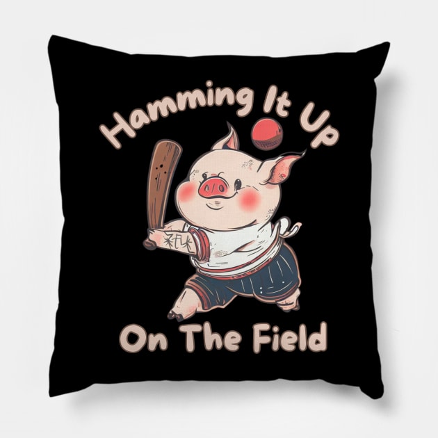 Pig baseball Pillow by Japanese Fever