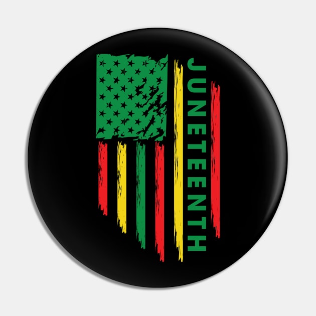 Juneteenth American Flag Pin by Blood Moon Design