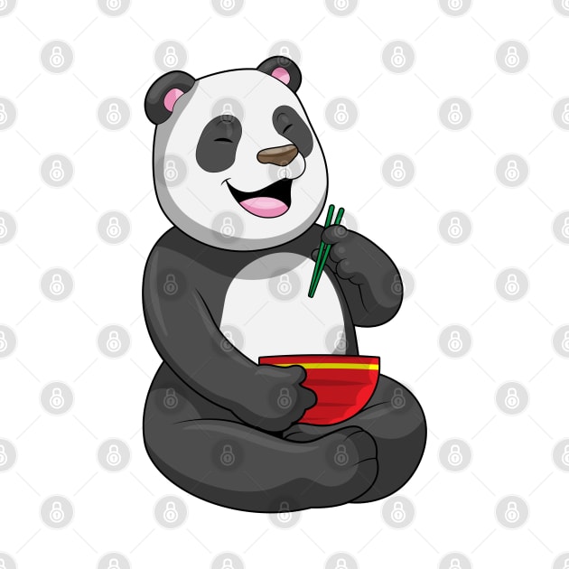 Panda with Bowl Ramen by Markus Schnabel