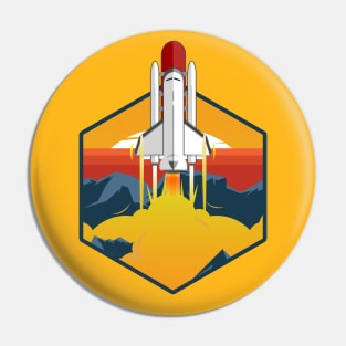 Space Shuttle Bursting Trough Clouds Pin