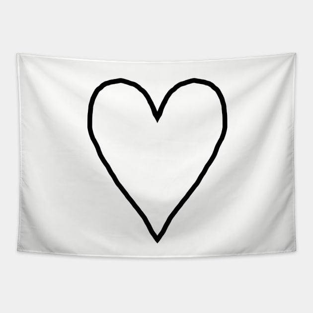 Heart Outline Tapestry by ellenhenryart