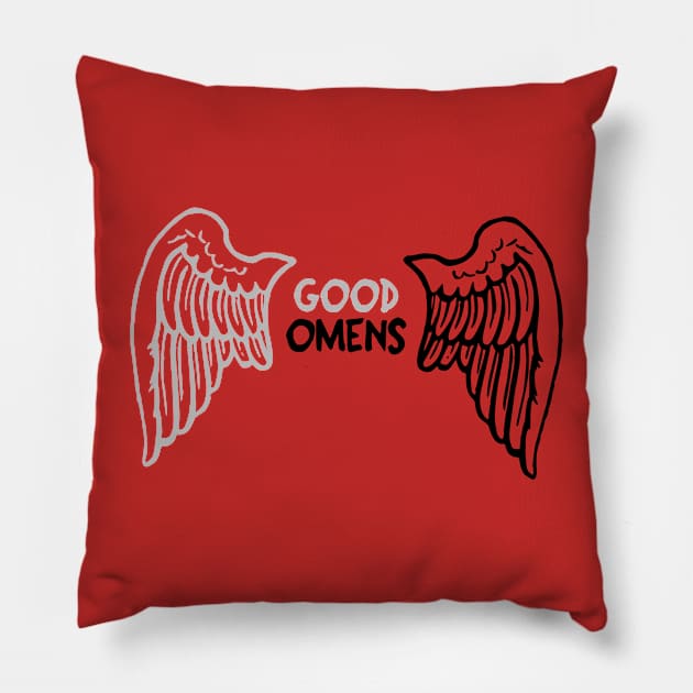 Good Omens Wings Pillow by kalush club