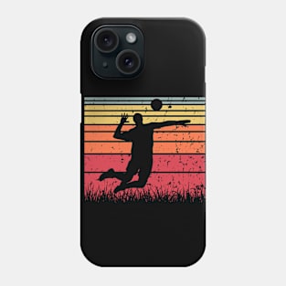 Travel back in time with beach volleyball - Retro Sunsets shirt featuring a player! Phone Case