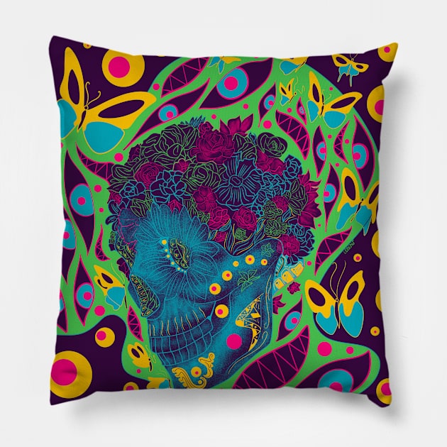 deadly death in pride butterfly smile ecopop Pillow by jorge_lebeau