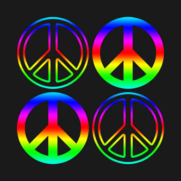 Rainbow Peace Signs Pattern by ExpressYourSoulTees