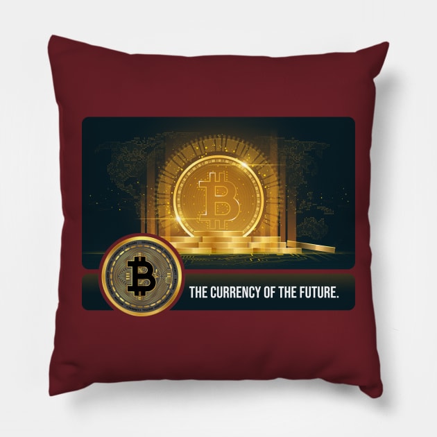 Bitcoin Throne Pillow by CryptoTextile