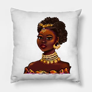 African American queen melanin black woman Pillow