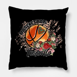 Aesthetic Pattern Toronto Basketball Gifts Vintage Styles Pillow