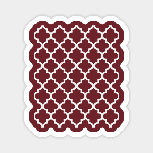 White Outlined Barbed Quatrefoil Repeat Pattern Magnet