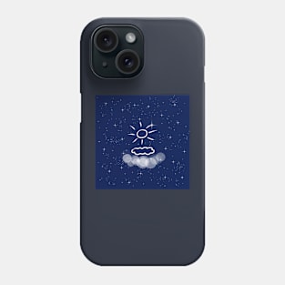 Positive, weather, sun, sky, lighting, energy, cloud, happiness, technology, light, universe, cosmos, galaxy, shine, concept Phone Case