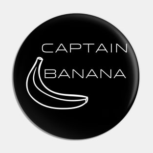 Captain Banana Typography White Design Pin