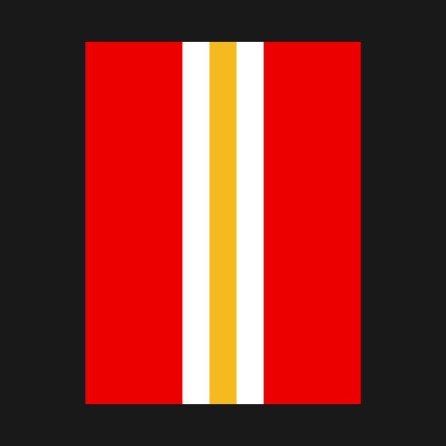 Retro American Football Stripes Kansas Red, White, Yellow by Culture-Factory