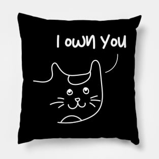 Possessive Cat Funny Happy Witty Joke Sarcastic Spiritual Animal Birthday Gift Pillow