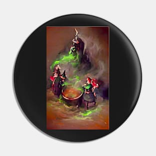 WITCHES BREWING UP A LOTION FOR HALLOWEEN I Pin