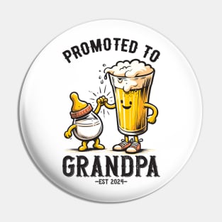 Promoted To Grandpa Est 2024 Pin