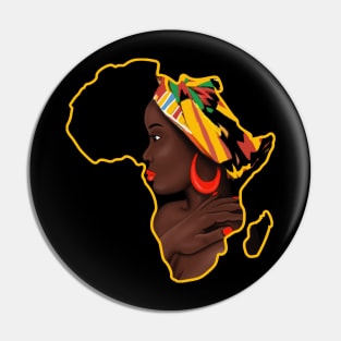 Africa Queen Mother Africa Melanin Kente Pattern Pin