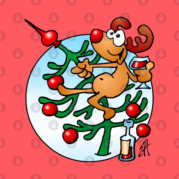 Reindeer in a Christmas tree by Cardvibes