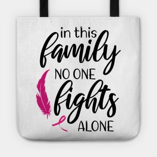 In This Family Nobody Fights Alone - Cute Breastcancer Awareness Tote