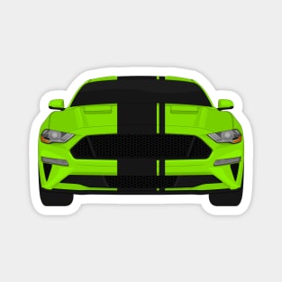 Mustang GT Grabber-Lime + Black Stripes Magnet