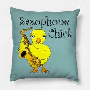 Saxophone Chick Text Pillow