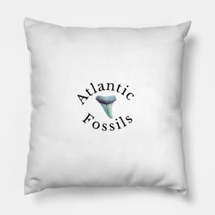 Atlantic Fossils Shark Tooth White Print Pillow