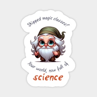 Cute Wizard Magic vs Science Magnet