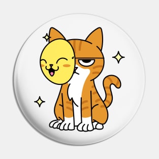 Cute angry cat wearing mask Pin