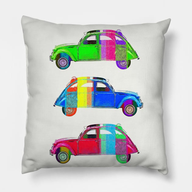 2 CV 3 pop Pillow by AaaahEeeekStudio