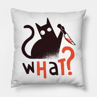 Halloween Cat shirt, Cat Holding Knife T-Shirt, Pillow