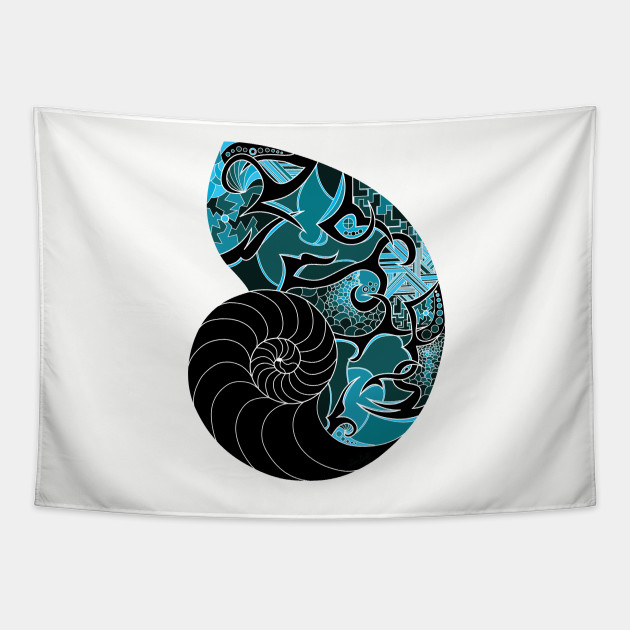 Nautic Nautilus Shell Fossil Tapestry Teepublic