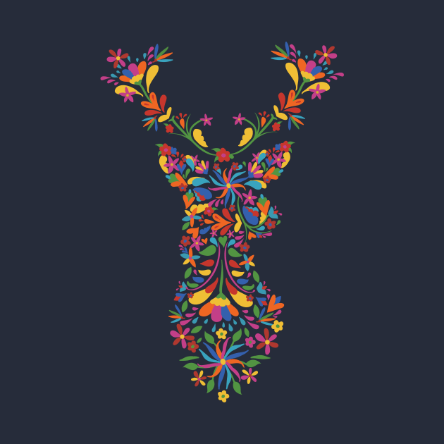 floral animal deer cute cartoon design by Midoart