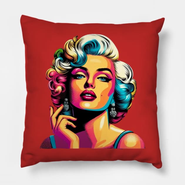 Marilyn Wpap popart Pillow by fadinstitute