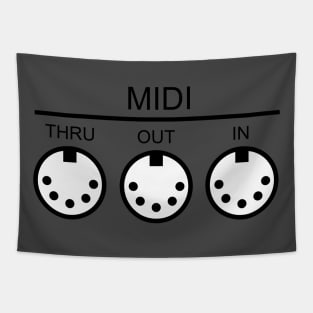 MIDI Ports (Black) Tapestry