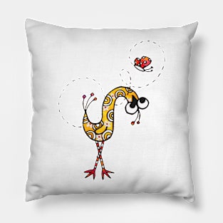 Confuzzled bird Pillow