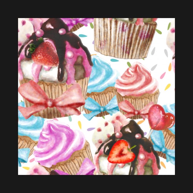 Cupcake White Background by ArtInPi