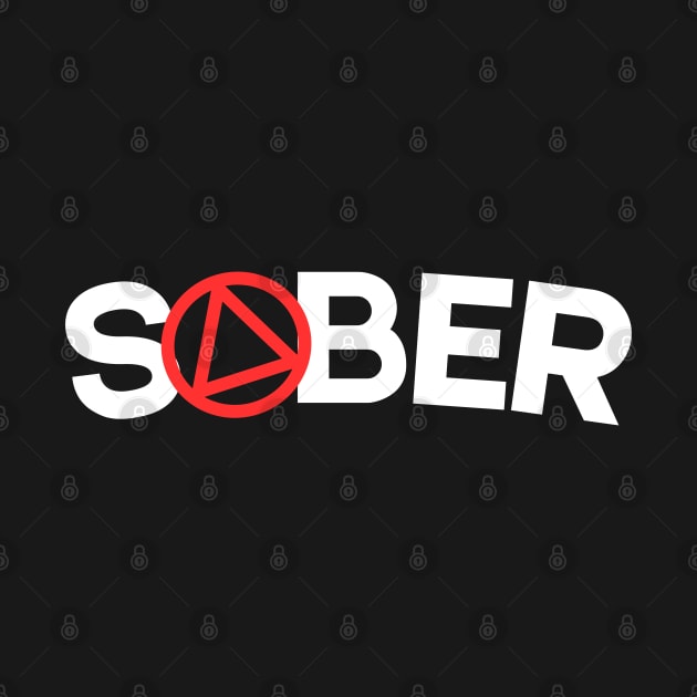 Sober With Red AA Symbol by SOS@ddicted