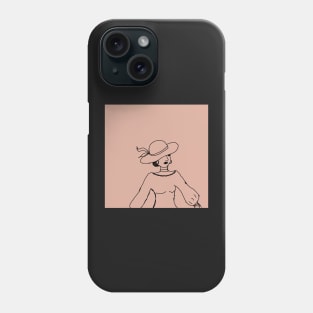 Sketch of a Lady with a Hat Phone Case