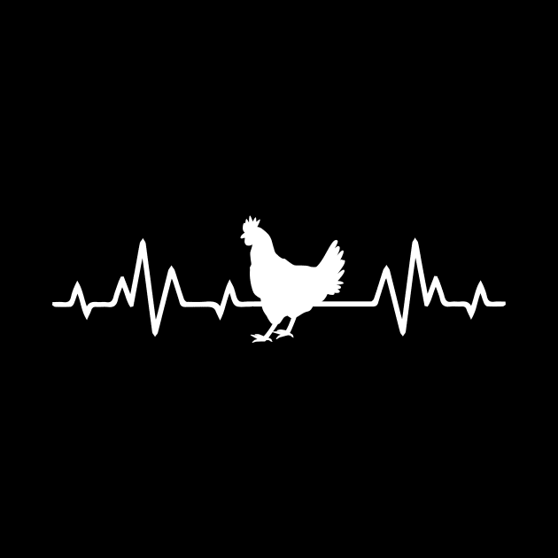 Chicken heartbeat, chicken ekg, farm life design by colorbyte