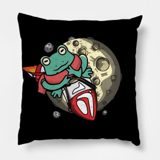 I Just Really Like Frogs Funny Rocket Frog Lover Pillow