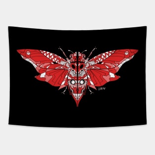 butterfly of the death shinigami cicada chicharra bug art in scarlet red Tapestry