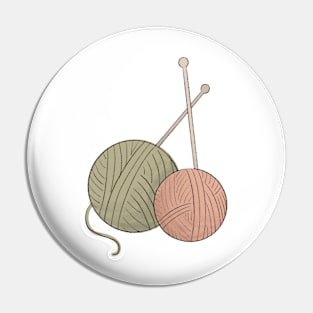 Cozy Autumn Knitting Illustration Pin