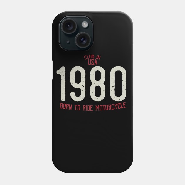 Club in USA 1980 born to ride motorcycle Phone Case by WKphotographer8