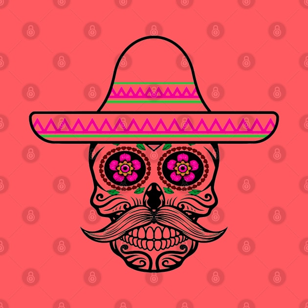 Halloween Skull With Mexican Hat by holidaystore